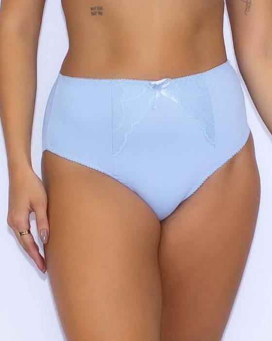 Calcinha-Borboleta-Hot-Pant-Cintura-Alta-Detalhe-em-Renda-no-Meio-e-Laço-M G GG - Azul Céu-img-0001