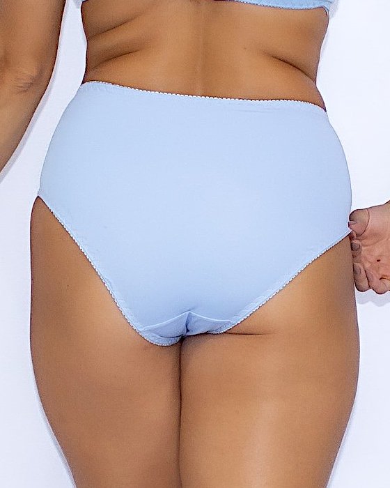 Calcinha-Borboleta-Hot-Pant-Cintura-Alta-Detalhe-em-Renda-no-Meio-e-Laço-M G GG - Azul Céu-img-0003