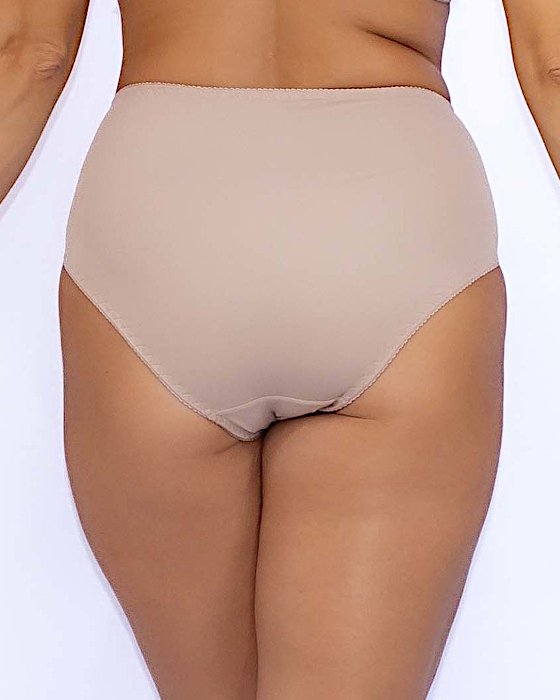 Calcinha-Borboleta-Hot-Pant-Cintura-Alta-Detalhe-em-Renda-no-Meio-e-Laço-M G GG - Bege-img-0002