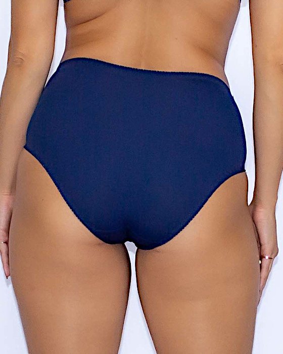 Calcinha-Borboleta-Hot-Pant-Cintura-Alta-Detalhe-em-Renda-no-Meio-e-Laço-M G GG - Marinho-img-0003