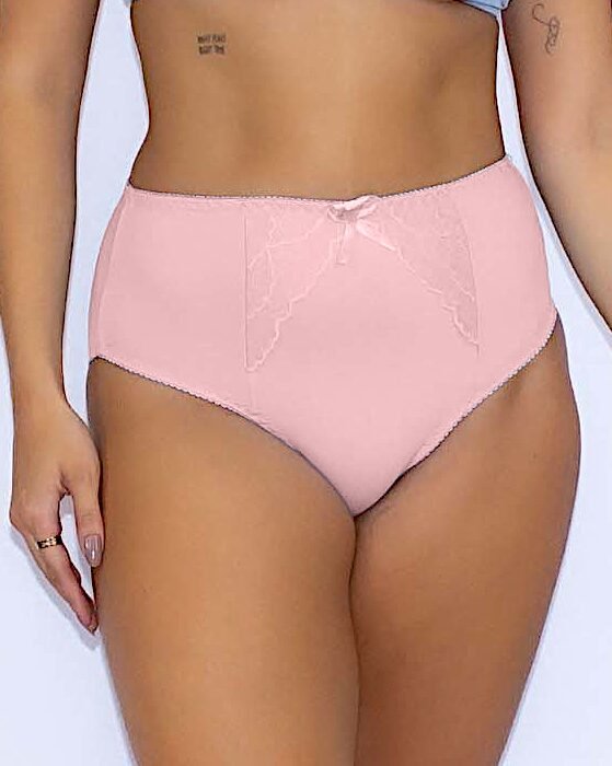 Calcinha-Borboleta-Hot-Pant-Cintura-Alta-Detalhe-em-Renda-no-Meio-e-Laço-M G GG - Rosa-img-0001