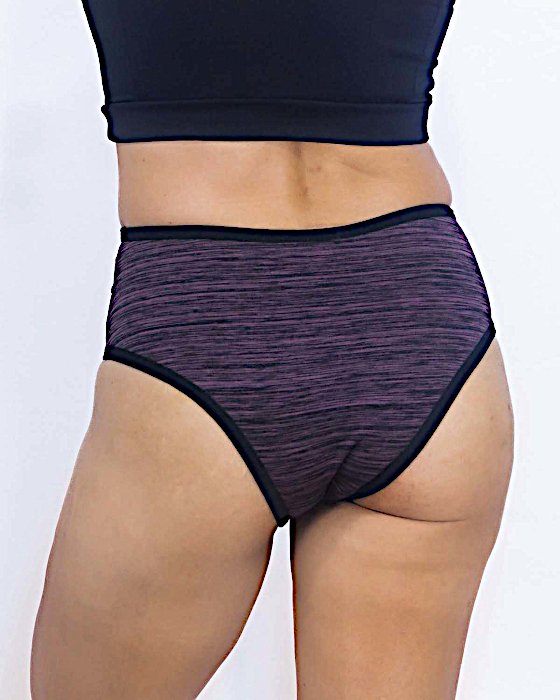 Calcinha-Hot Pant Cintura Alta Listrada Fitness-M G GG - Lilás-img-0003