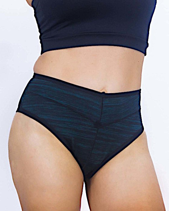Calcinha-Hot Pant Cintura Alta Listrada Fitness-M G GG - Marinho-IMG-0001