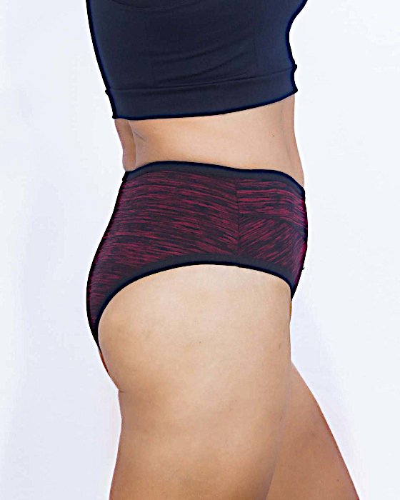 Calcinha-Hot Pant Cintura Alta Listrada Fitness-M G GG - Vinho-img-0002