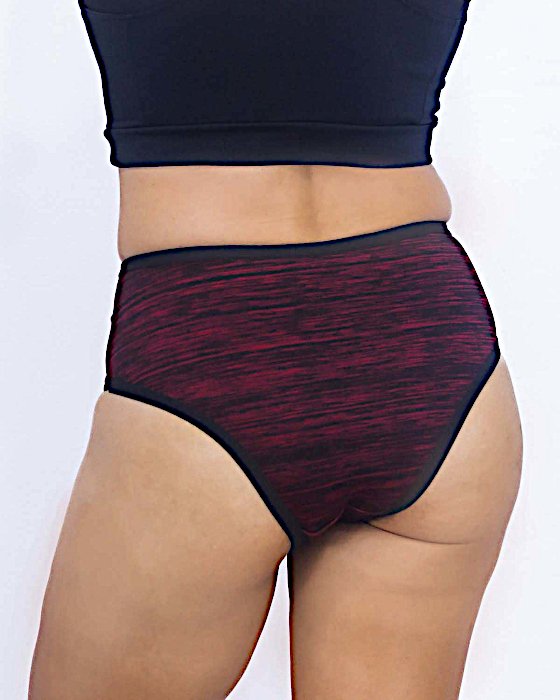 Calcinha-Hot Pant Cintura Alta Listrada Fitness-M G GG - Vinho-img-0003