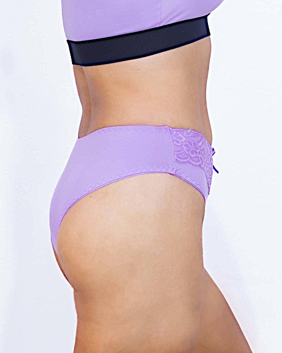 Calcinha Tangão com Renda Sobreposta-M G GG - Lilás-img-0001