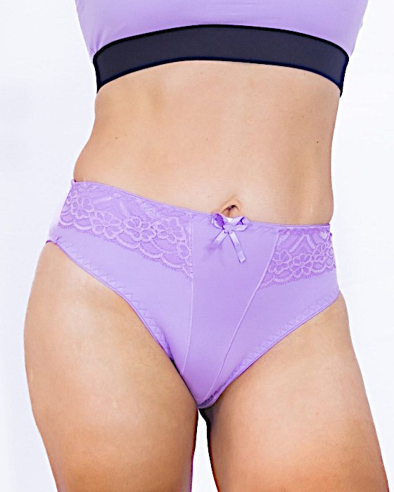 Calcinha Tangão com Renda Sobreposta-M G GG - Lilás-img-0003
