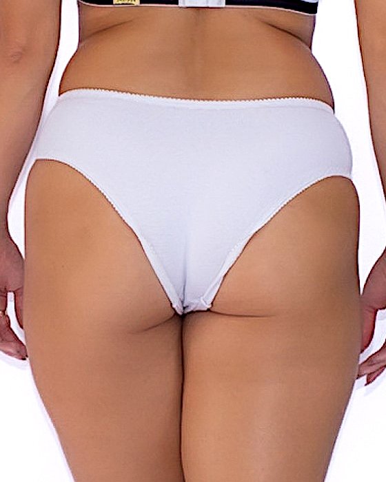 Calcinha Tangão de Algodão e Renda Sobreposta-M G GG - Branco-img-0003